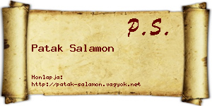 Patak Salamon névjegykártya